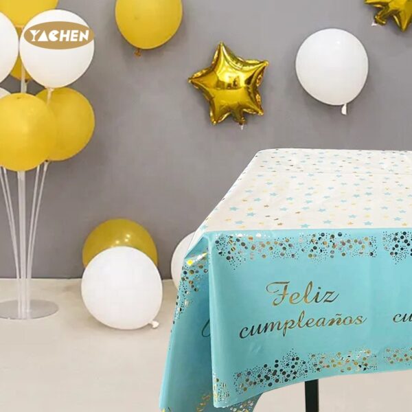 137x181CM birthday party foil dots tablecloth-3