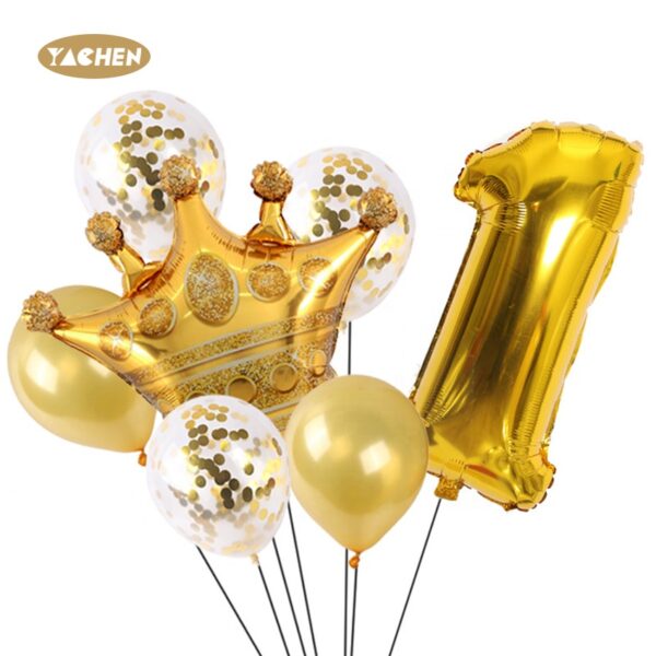 gold number balloon set