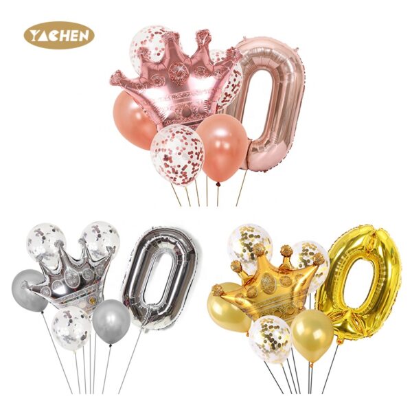 crown number balloons