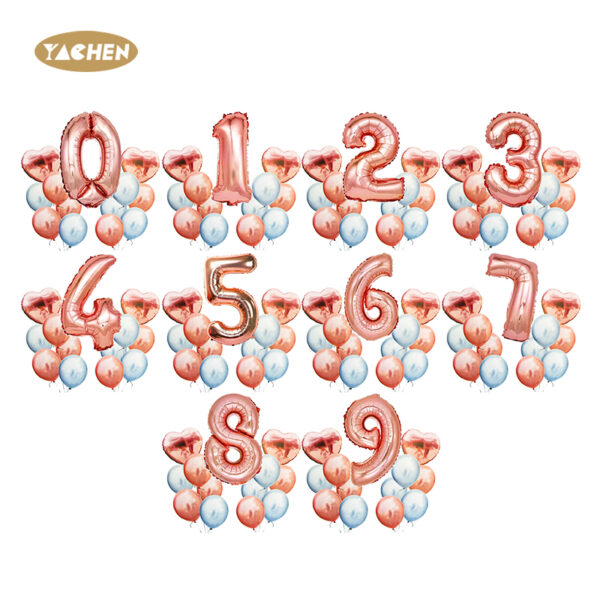 សំណុំប៉េងប៉ោងចំនួន Rose Gold