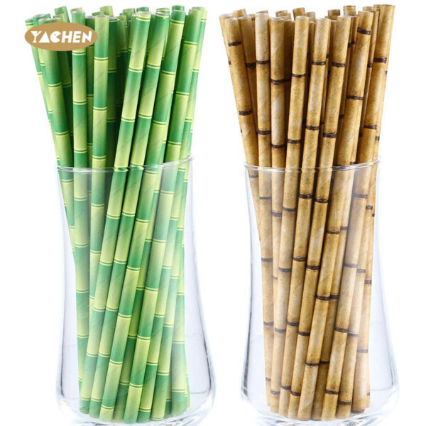 Bamboo Print Kraft Drinking Straw-1