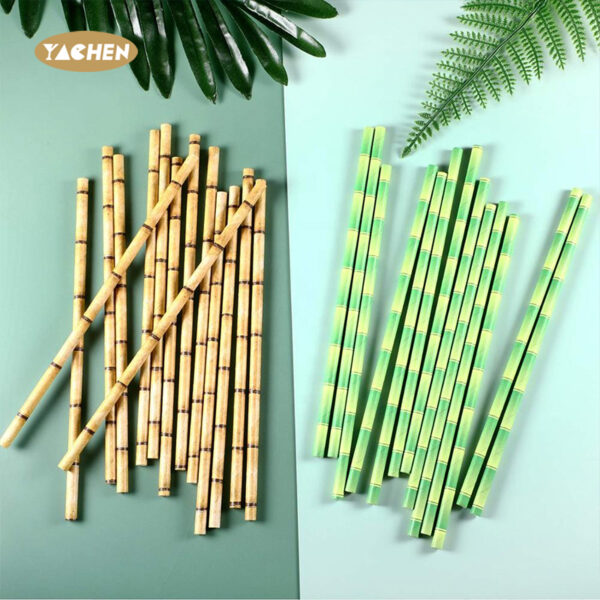 Bamboo Print Kraft Drinking Straw-4