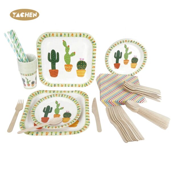 Cactus Pattern Printed Plate-1
