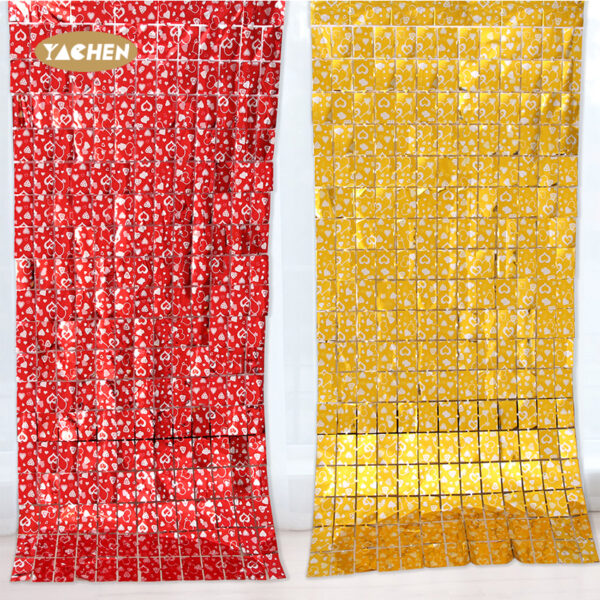 Love Print Square Foil Curtain-4