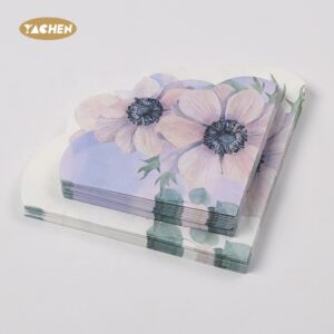 Purple Flower Round Edge Napkin-1