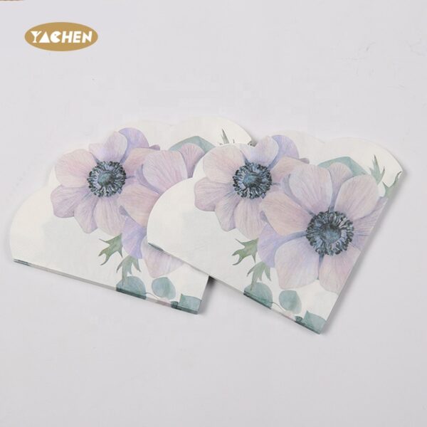 Purple Flower Round Edge Napkin-4