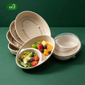 Compostable Disposable Divided Bowl