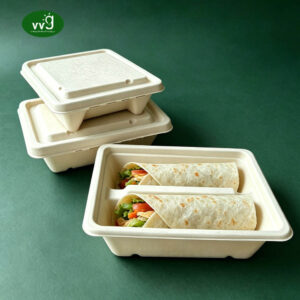 Bagasse Clamshell Food Container