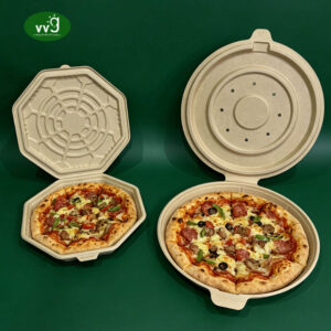 Sugarcane Pulp Disposable Pizza Container