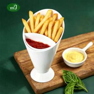 Plastic Chip Cone With Dip Tray