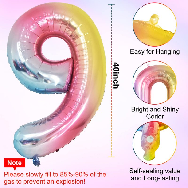 large colorful number balloon