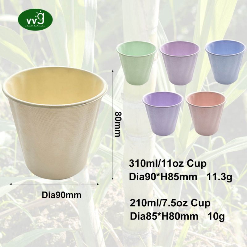 Colored Bagasse Paper Cups