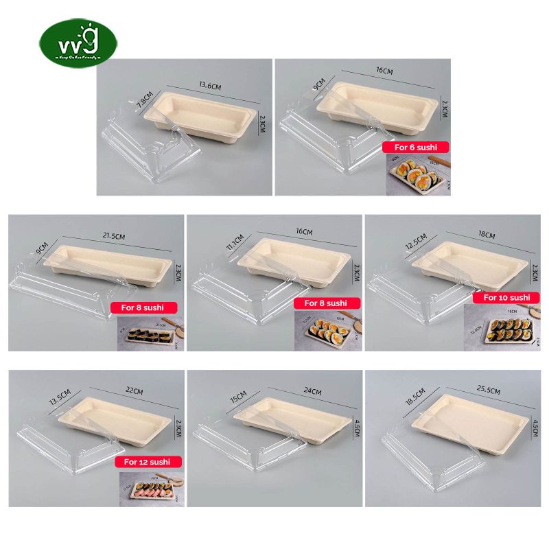 Compostable Sushi Trays With Lids