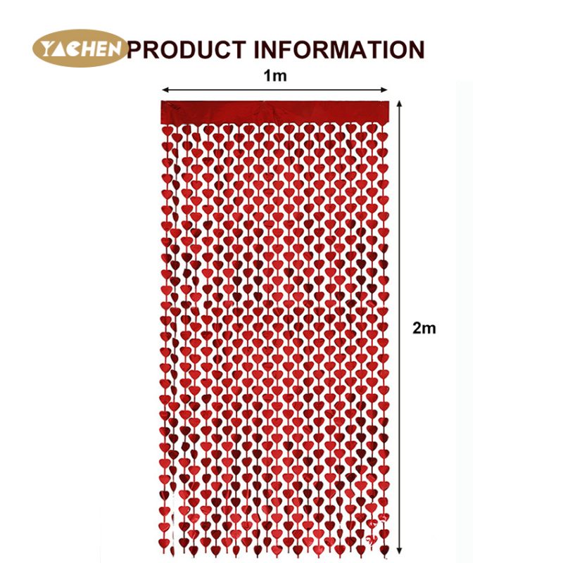 Love Heart Foil Curtains-D1