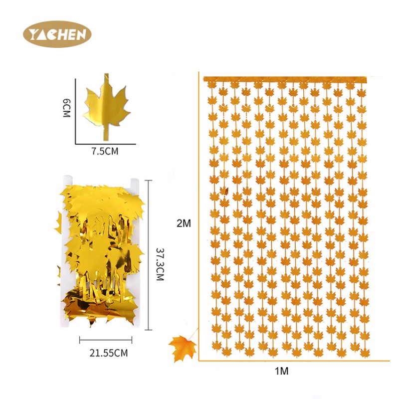 Maple Leaf Fringe Curtain-5