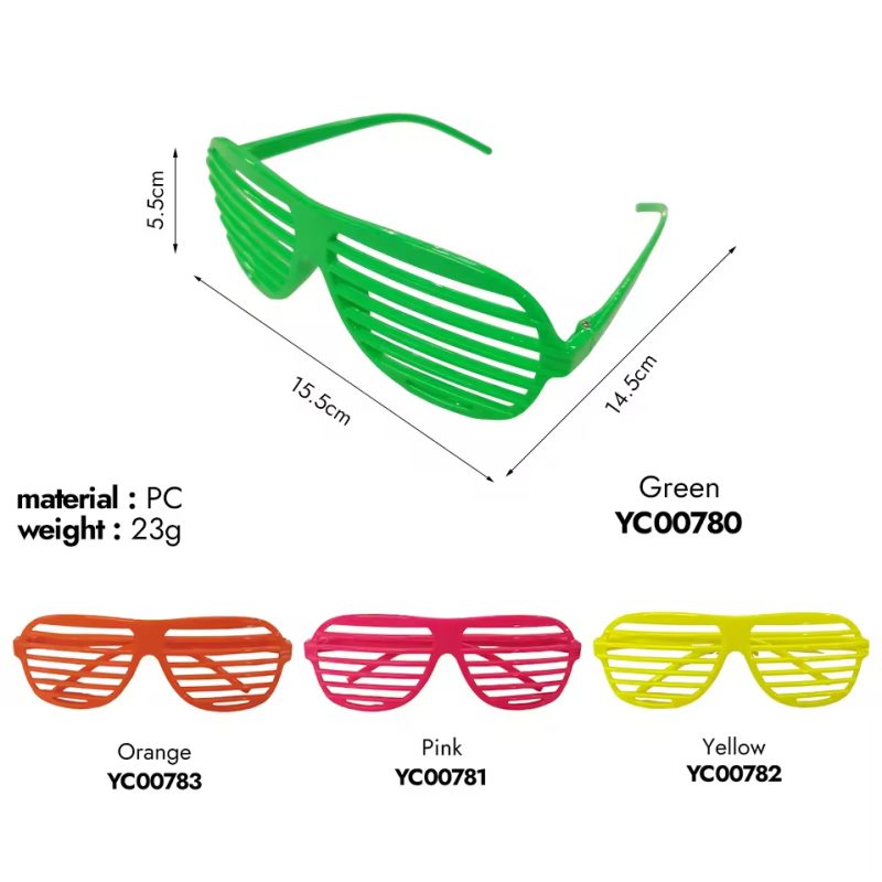 Neon Party Shutter Shades Glasses