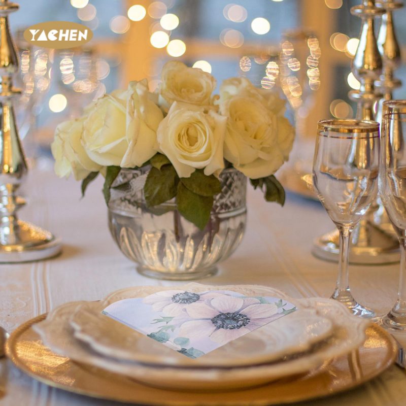 Purple Flower Round Edge Napkin-6