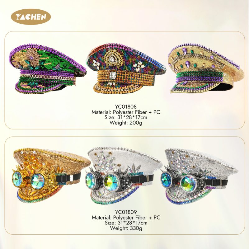 Rhinestone Party Captain Cap