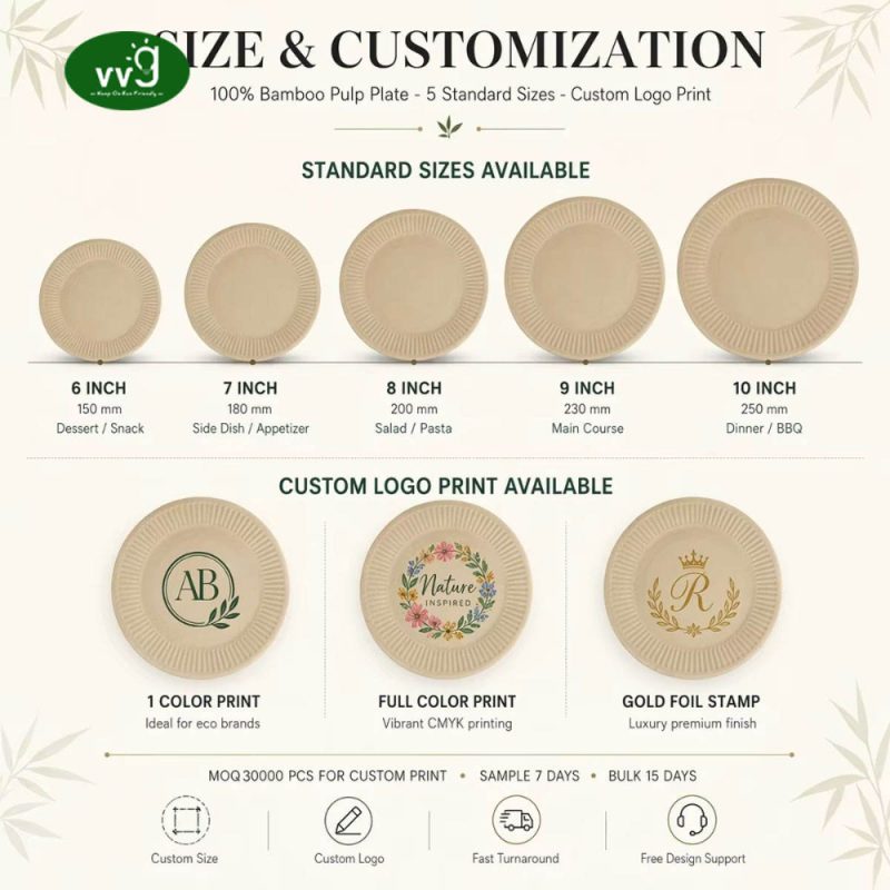 Compostable Bamboo Fiber Dinner Plates
