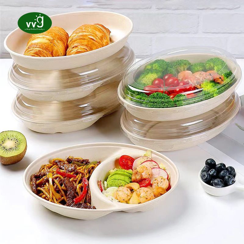 Compostable Disposable Divided Bowl