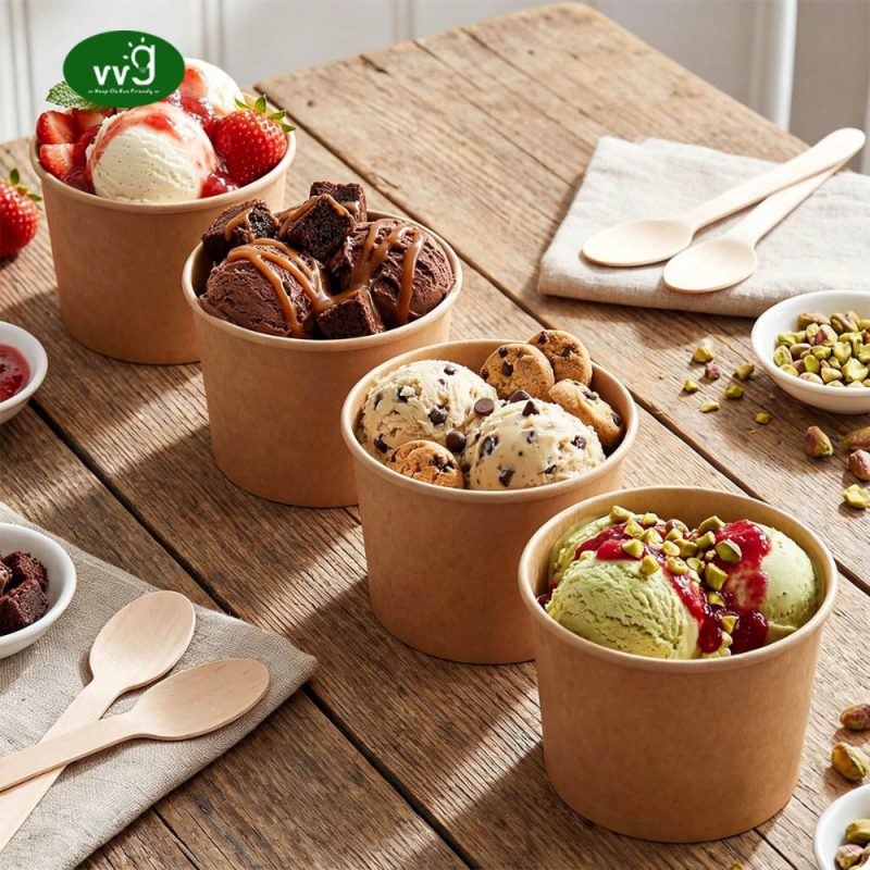 Eco Friendly Paper Frozen Yogurt Cups