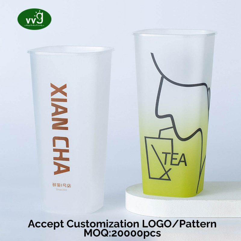 Plastic Fruit Tea Cup With Fork